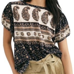 Free people paisley boho print top